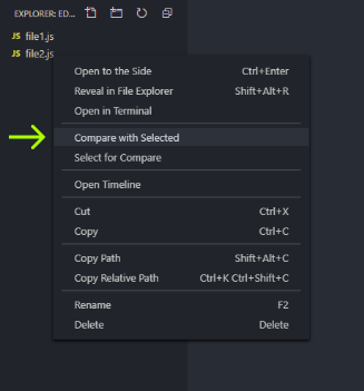 How to do a Diff in VS Code (Compare Files)