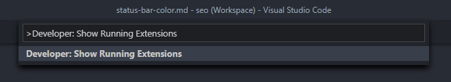 Show Running Extensions - VSCode