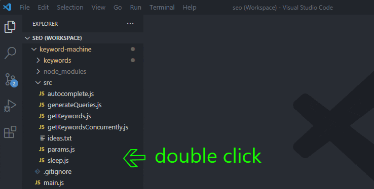 Double-click tab VSCode