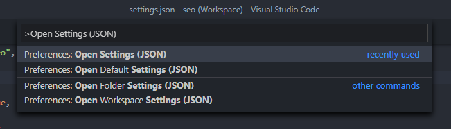 Open VS Code Settings